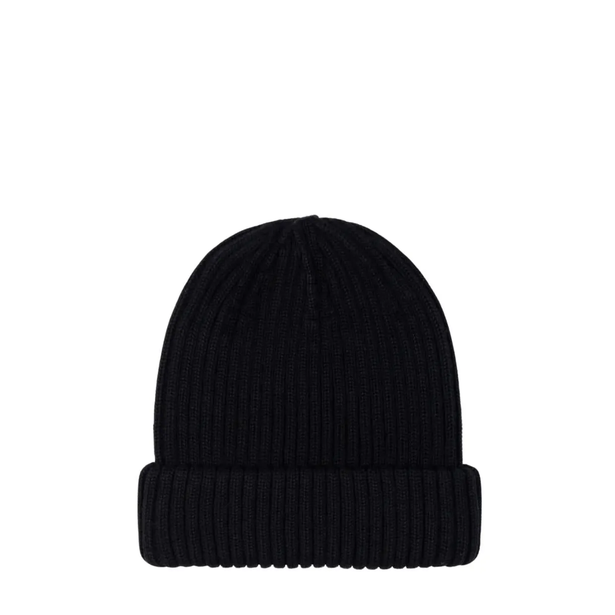 Sandbanks Badge Logo Merino Wool Black Beanie