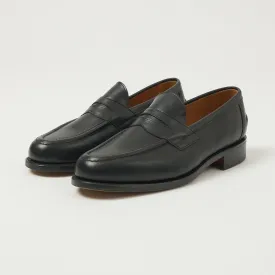 Sanders Aldwych Buttseam Penny Loafer - Black Calf