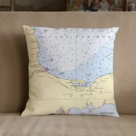 Sandwich MA Vintage Nautical Chart 16 Inch Pillow