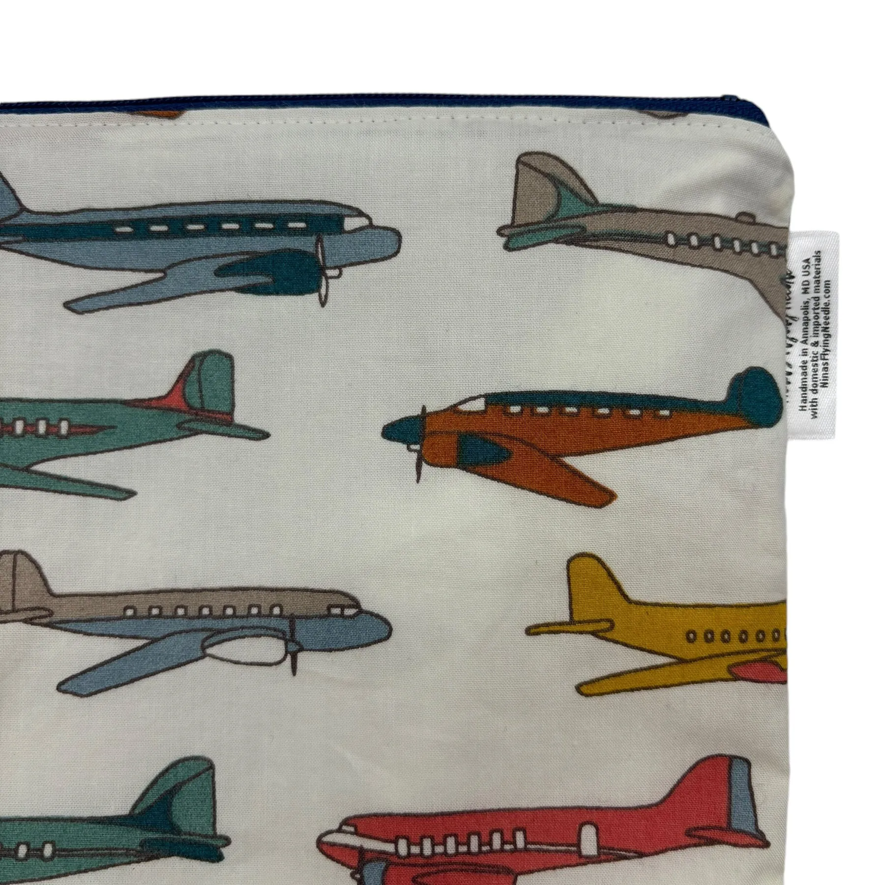 Sandwich Sized Reusable Zippered Bag Airplanes