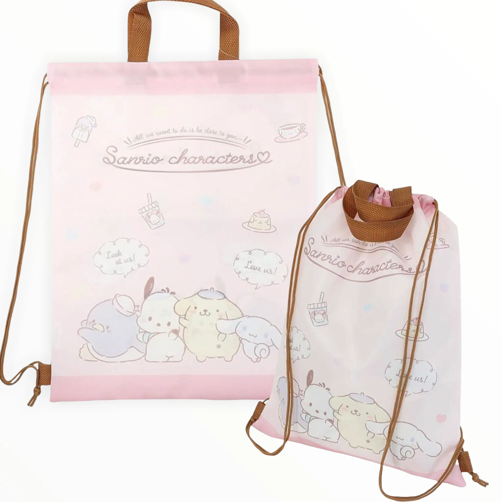 Sanrio Nap Sack Backpack/Tote Bag (Kuromi, My Melody, Sanrio Characters, Hangyodon)