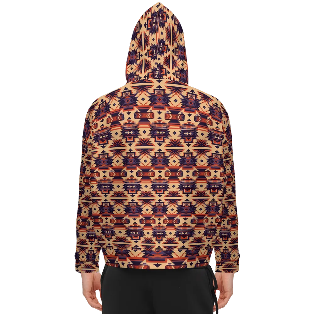 Santa Fe Western Hoodie, Brown Cowboy Aztecian Pullover Men Women Adult Aesthetic Graphic Cotton Hooded Sweatshirt