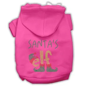 Santa's Elf Rhinestone Dog Hoodie Bright Pink Xl (16)