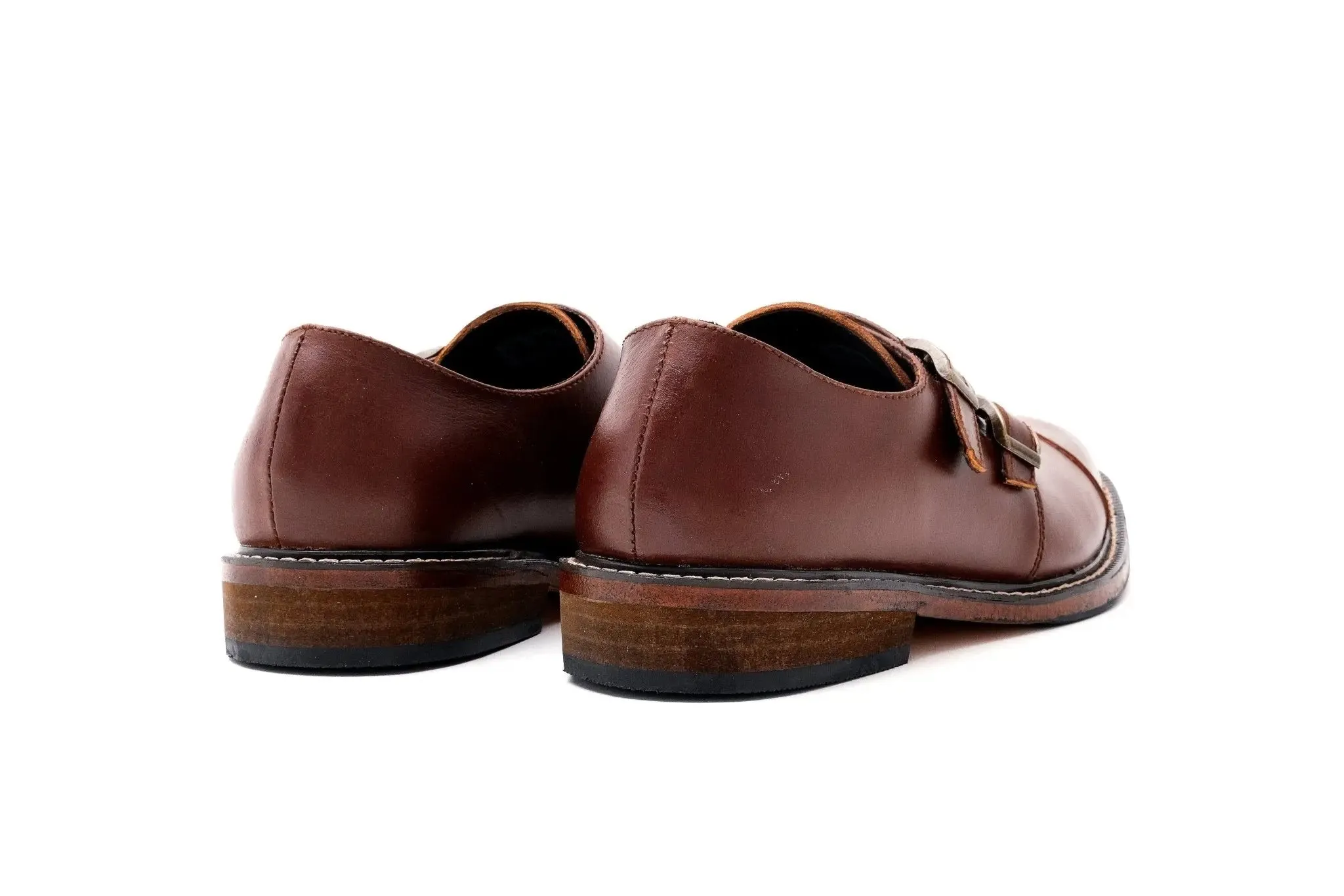 SANTIAGO Double Monkstrap Oxford - Walnut