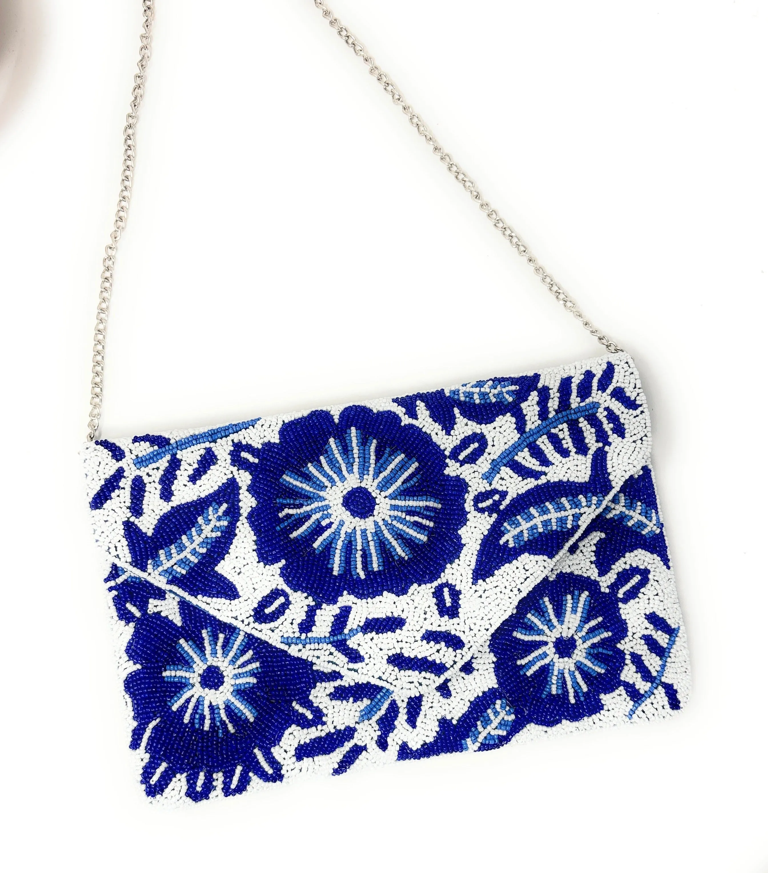 Santorini Beaded Floral Clutch Purse