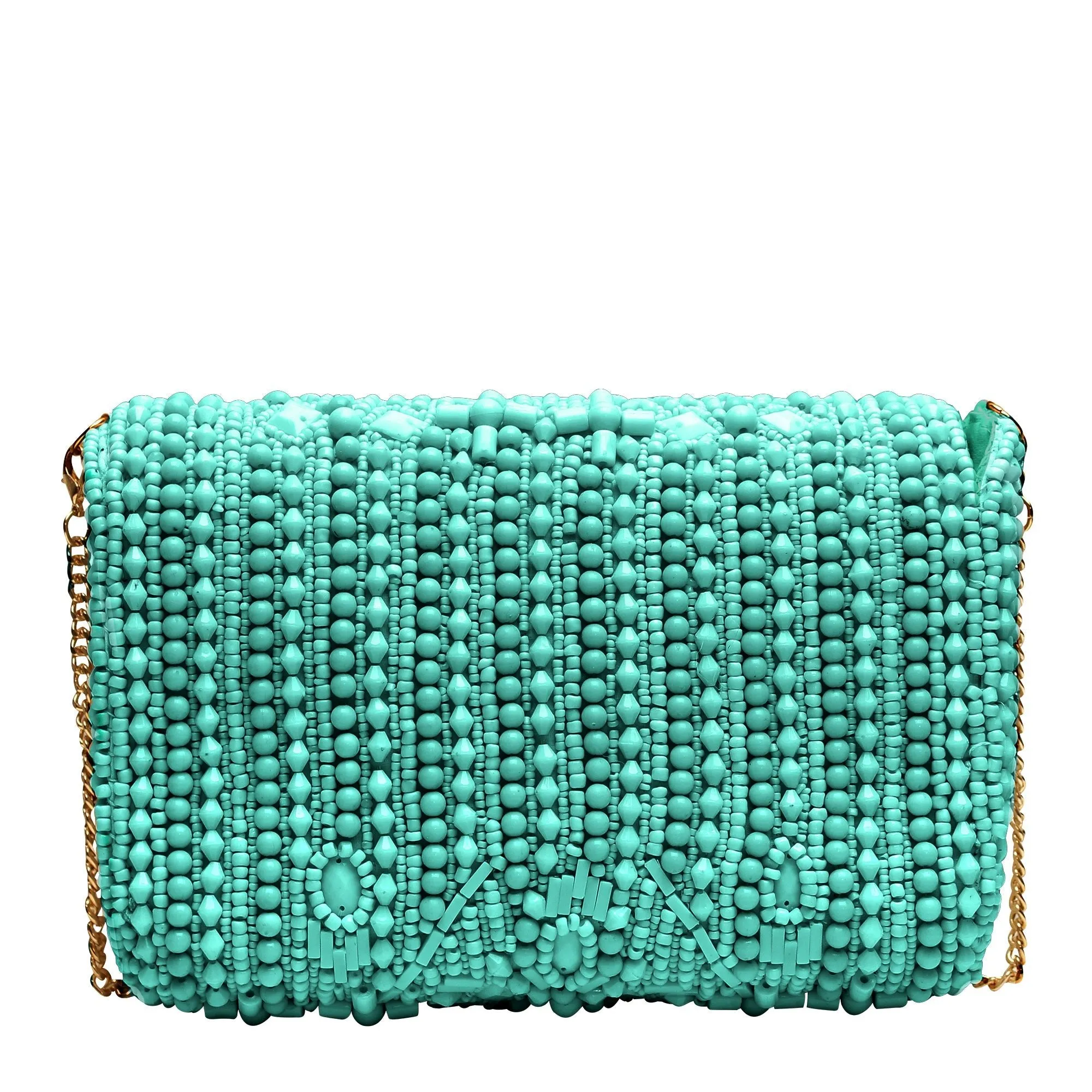 Sari Beaded Crossbody Clutch