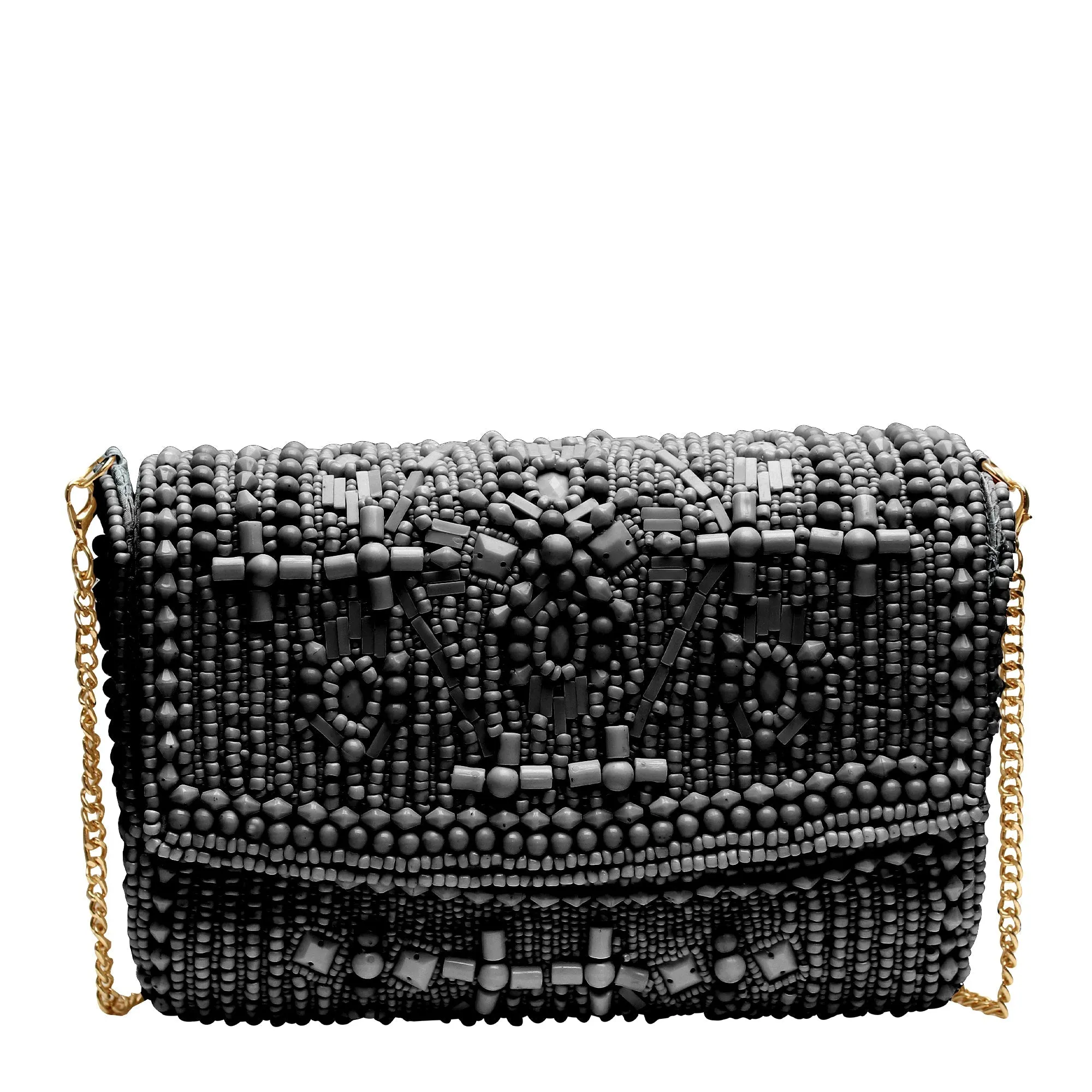 Sari Beaded Crossbody Clutch