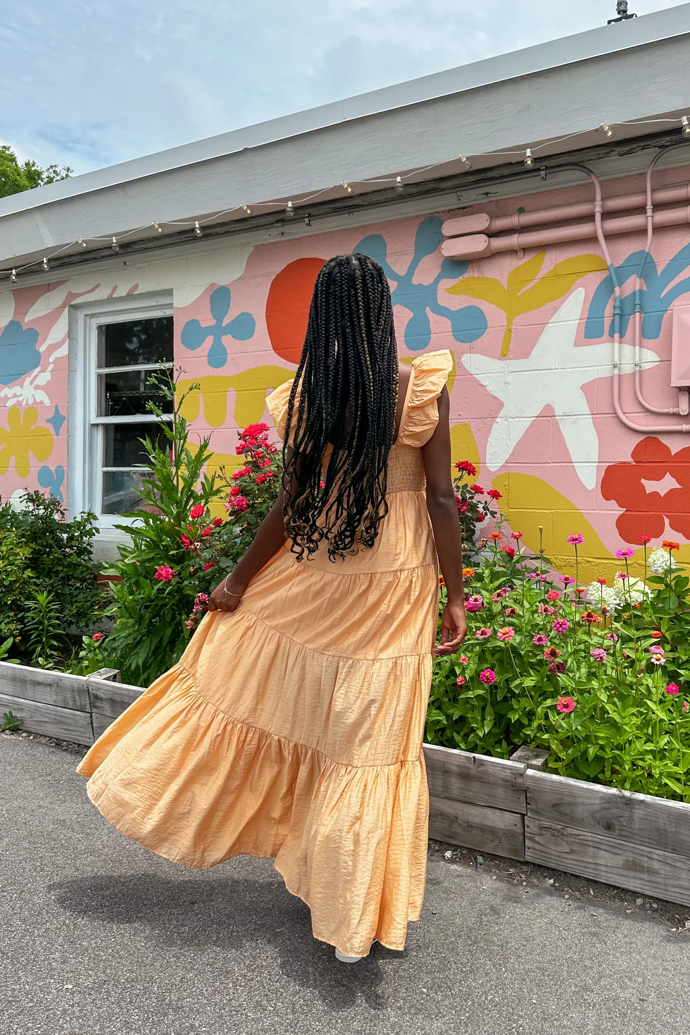 Sariah Midi Dress in Orange | Restocked  | Slightly Damaged