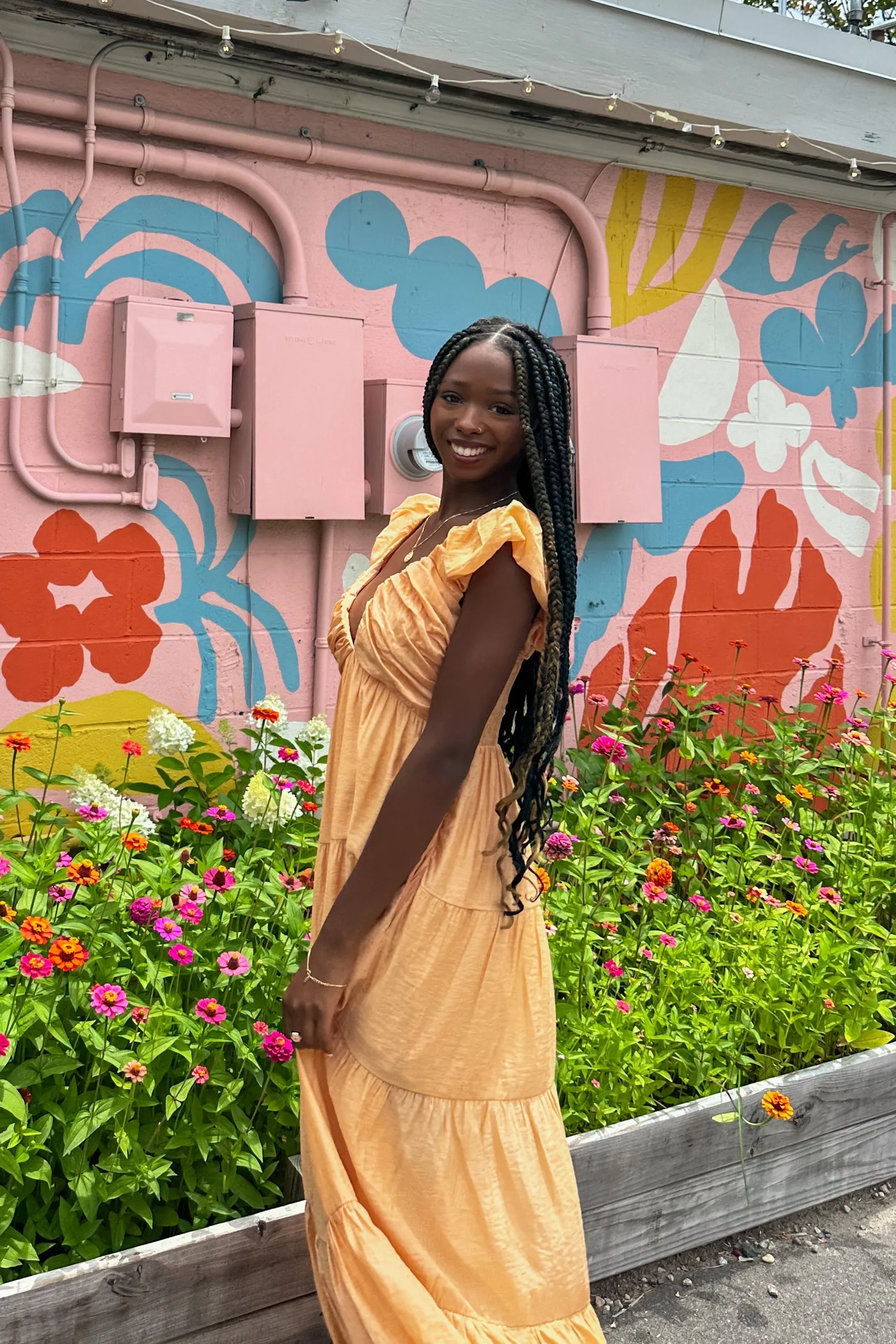 Sariah Midi Dress in Orange | Restocked  | Slightly Damaged