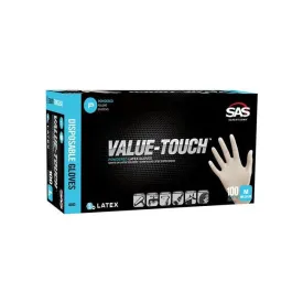 SAS Safety Value-Touch Powder Free Latex Gloves - Medium