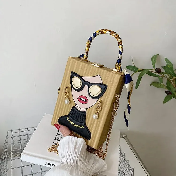 Sassy Diva Crossbody Clutch Bag | Shoulder Box Bag | Fun quirky clutch box |  Party Clutch Purse