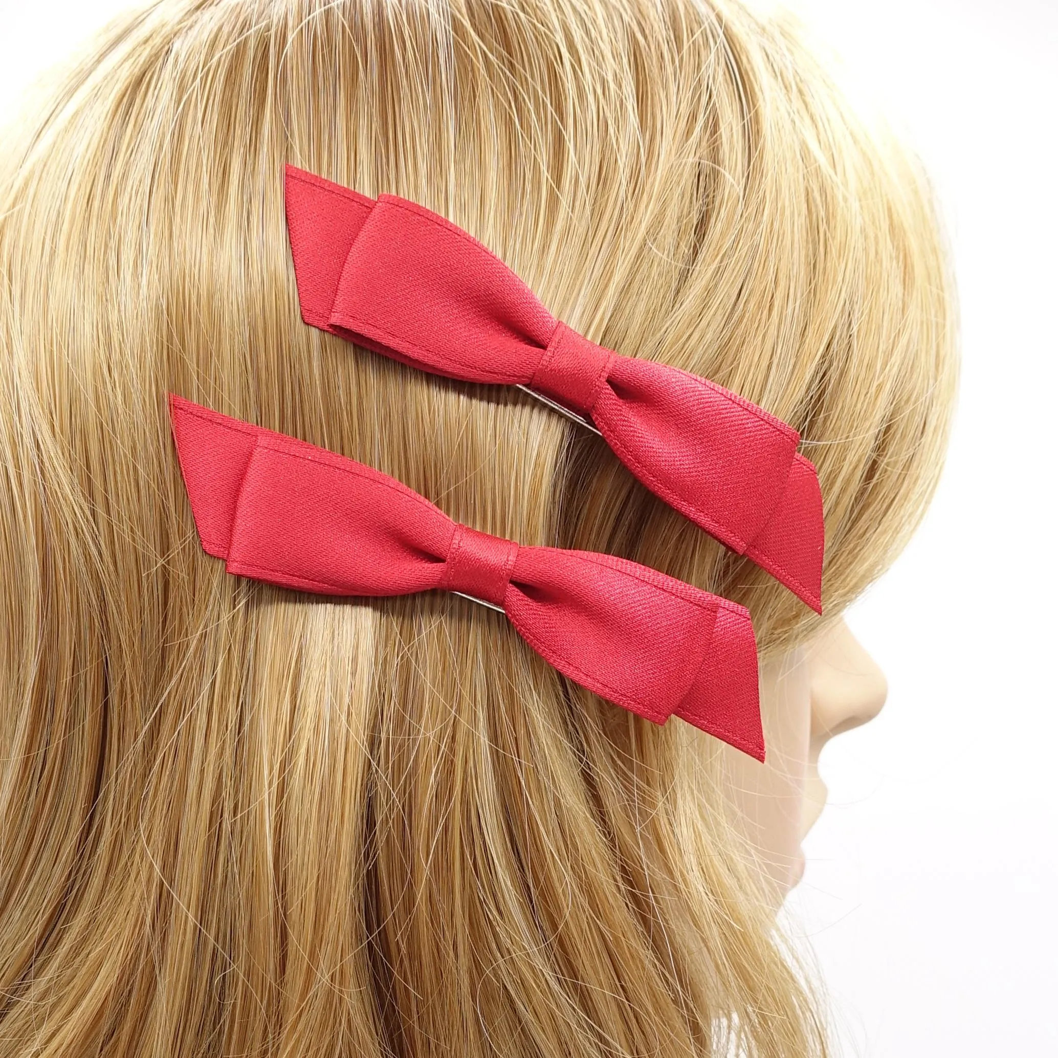 satin bow set, small hair bow, satin bow for women