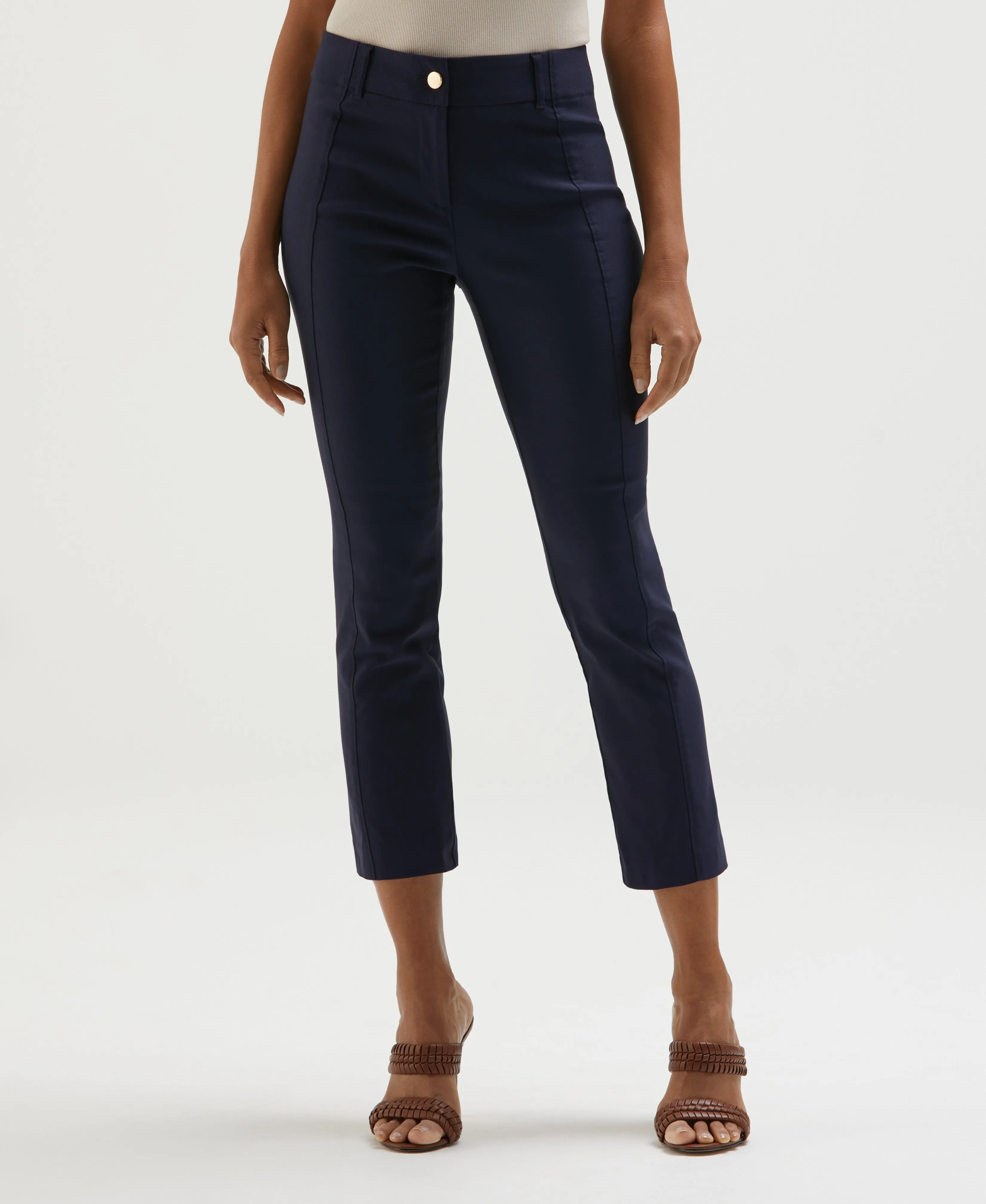 Satin Luxe Straight Leg Crop Pant