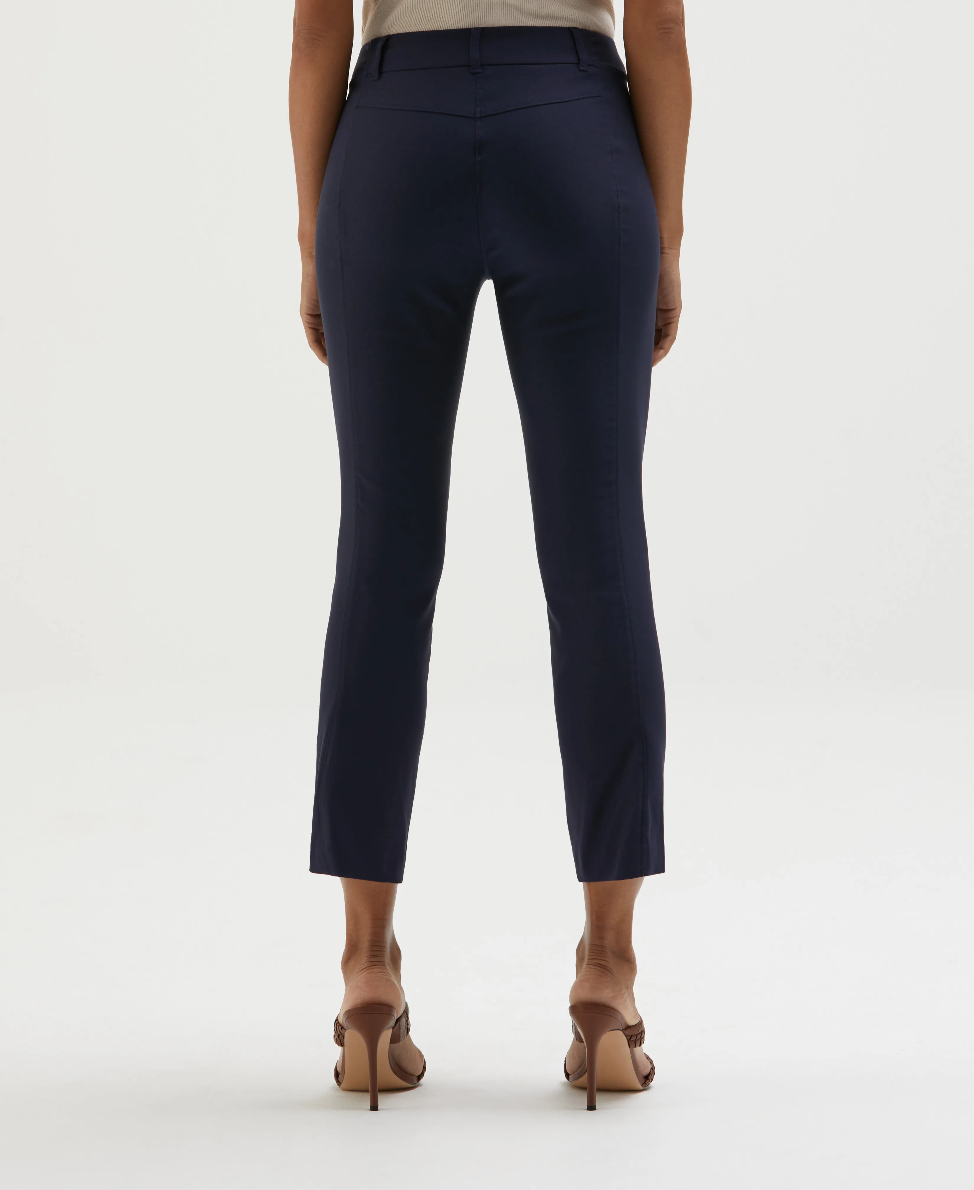 Satin Luxe Straight Leg Crop Pant