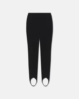 Savita - Seersucker Stirrup Pants - Black