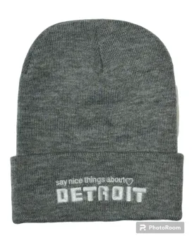 Say Nice Things About Detroit Beanie - Heather Grey