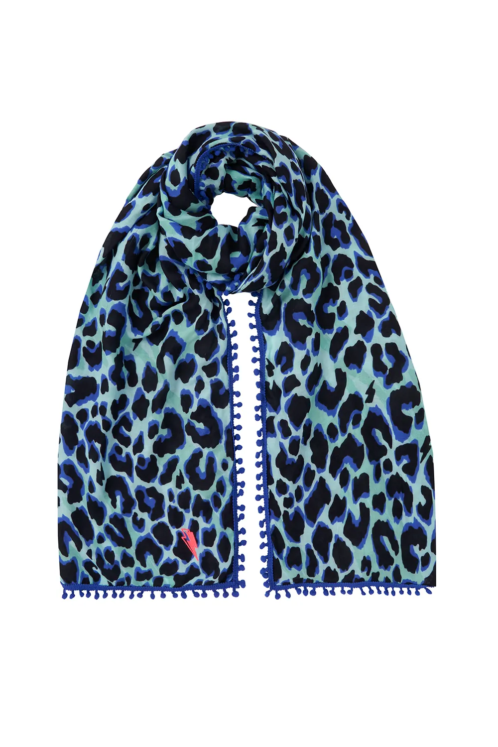 Scamp & Dude x Ellie Simmonds Turquoise with Black and Blue Shadow Leopard Charity Super Scarf