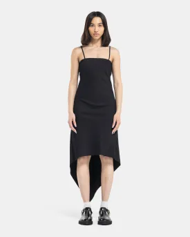 Scarf Hem Dress in Black