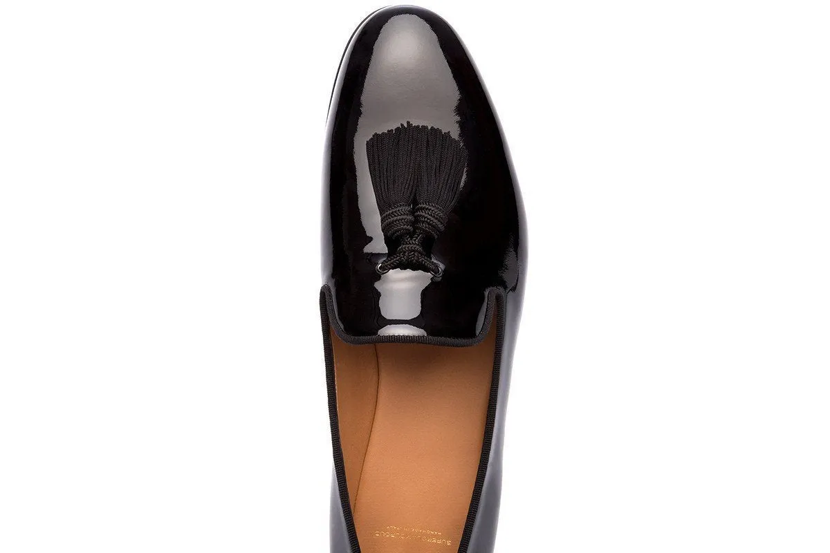 Scarpe - LOUIS PATENT BLACK SLIPPERS