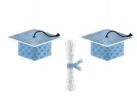 School Colors Pride Graduation Cap & Diploma Honeycomb Hanging Decorations - Powder Blue