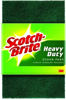 Scotch-Brite 220 Scour Pad, 6 in L, 3.85 in W, Green :EA: QUANTITY: 1