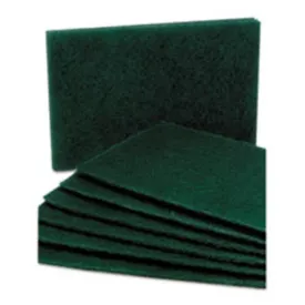 SCOURING PAD, MEDIUM GRADE, NYLON, GREEN, 10CT-BUNDLE, (10 BUNDLES PER PACK)