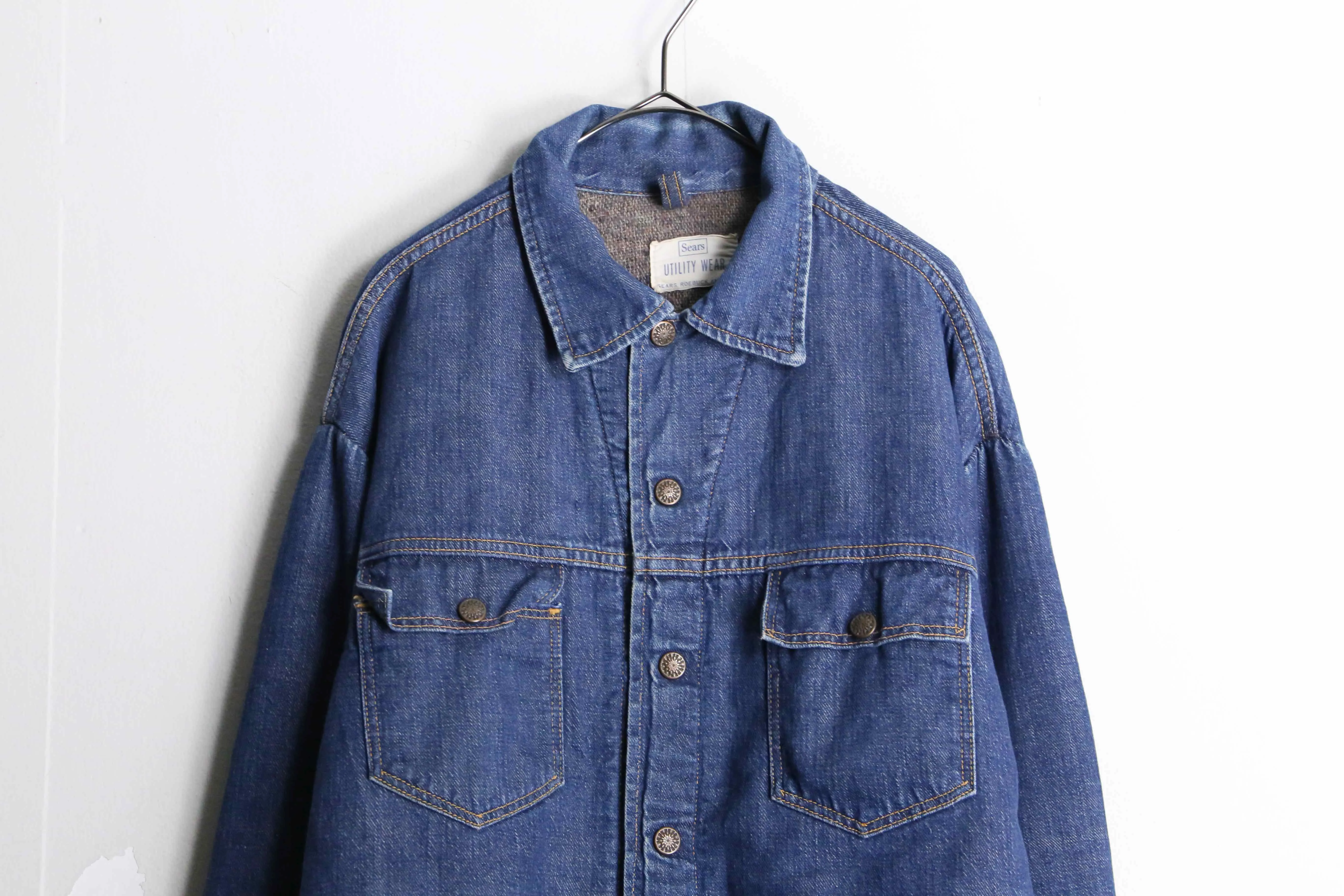 “Sears” indigo blue type tracker denim jacket