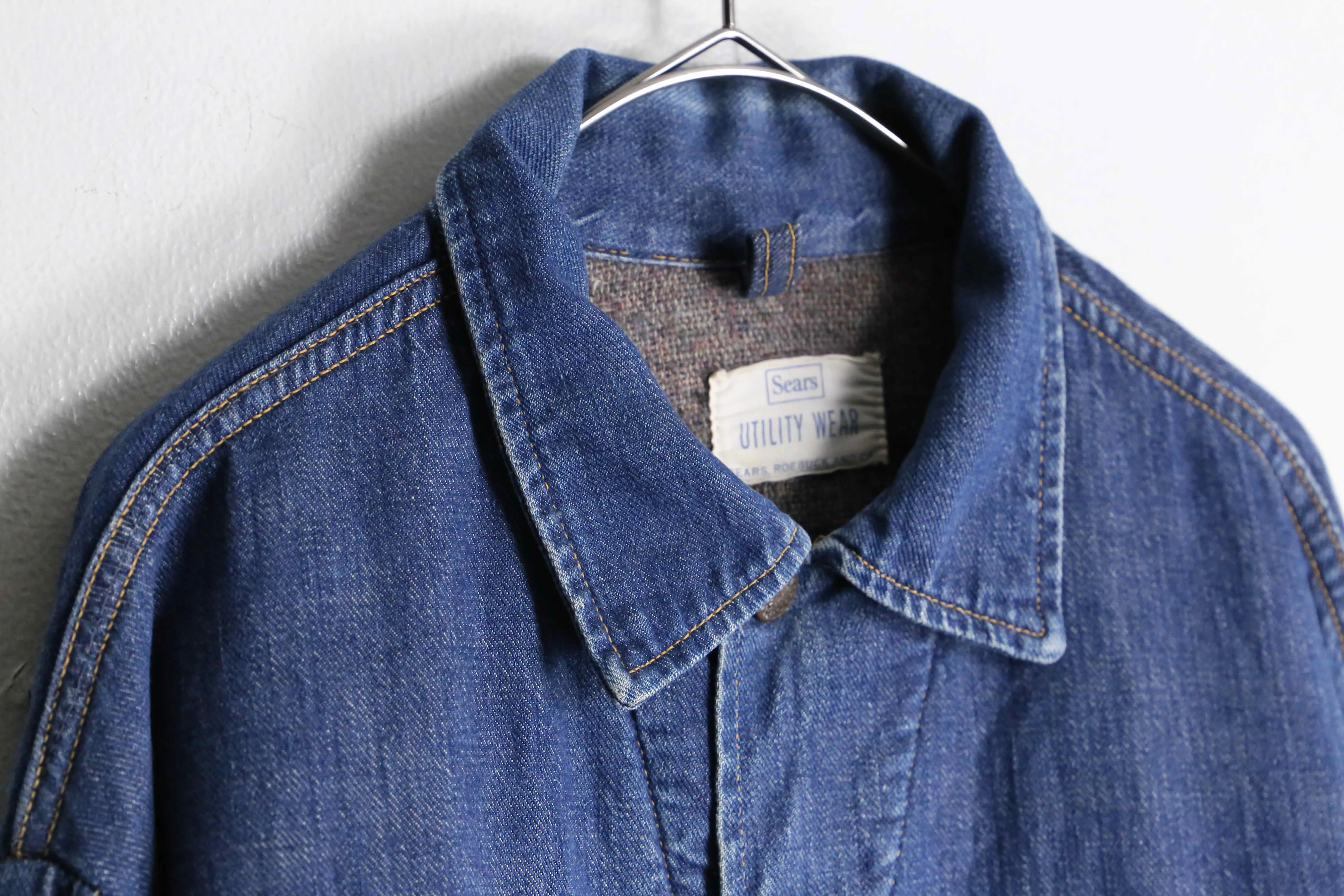 “Sears” indigo blue type tracker denim jacket