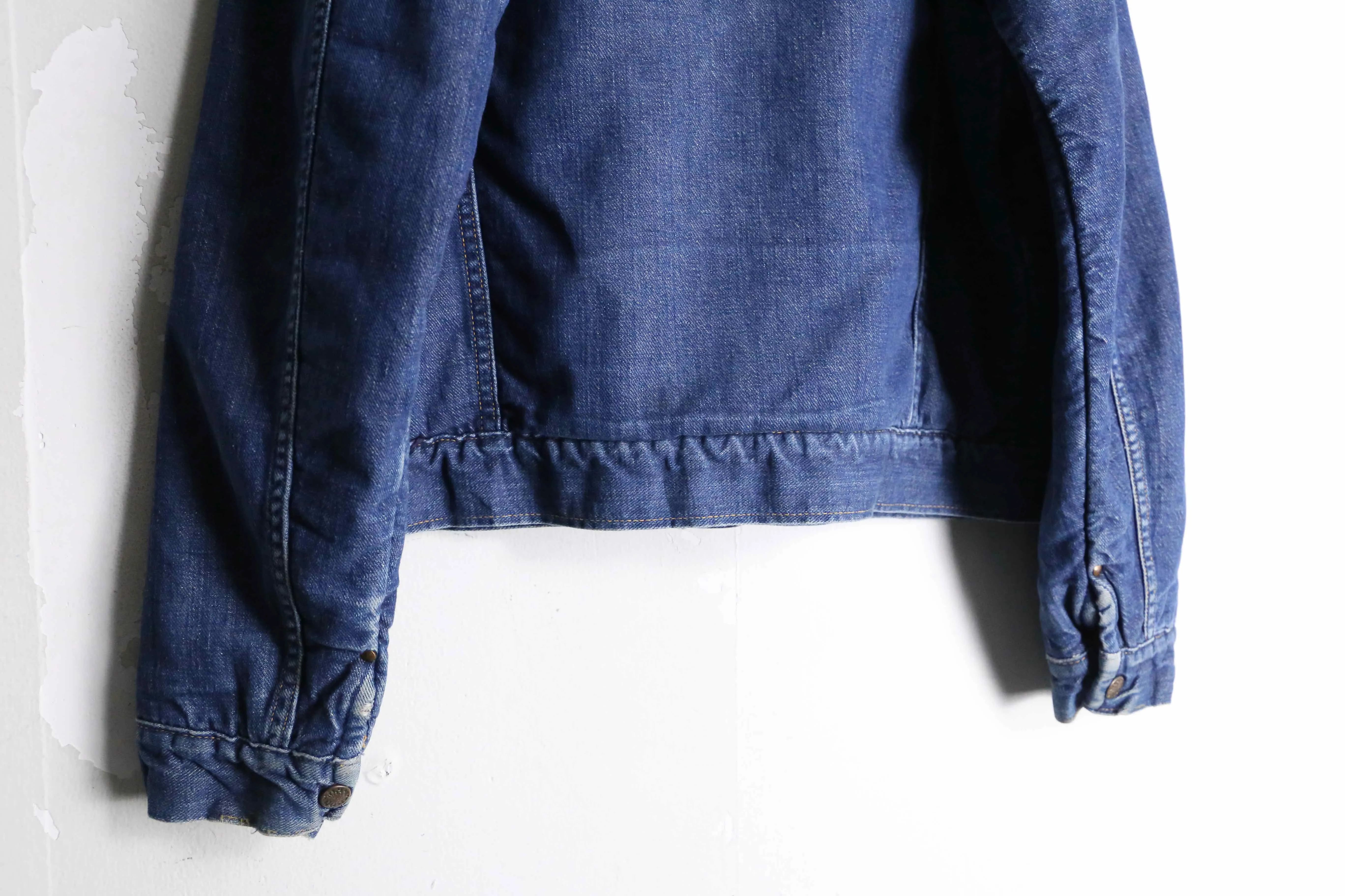 “Sears” indigo blue type tracker denim jacket