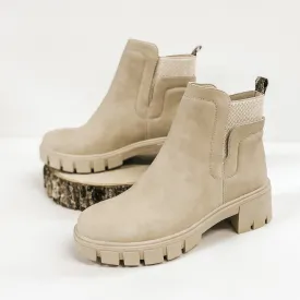 Season Premiere Slip On Chunky Heel Booties in Stone