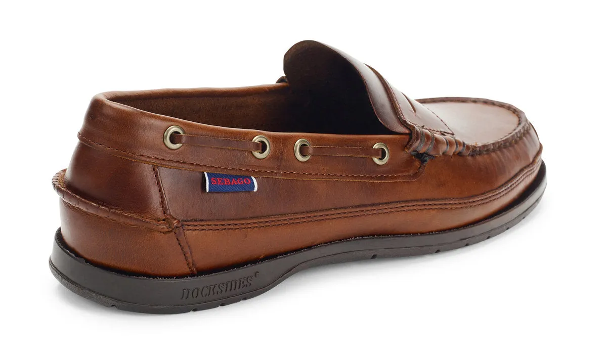 Sebago - Sloop Waxed Leather Loafer - Brown Gum