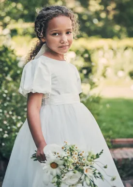 Selene Tulle Dress with Ivory Sash