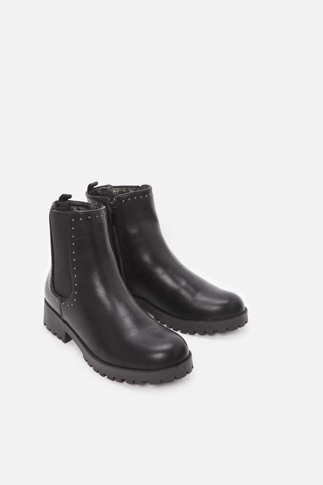 Senior Girls Black Chelsea Boots