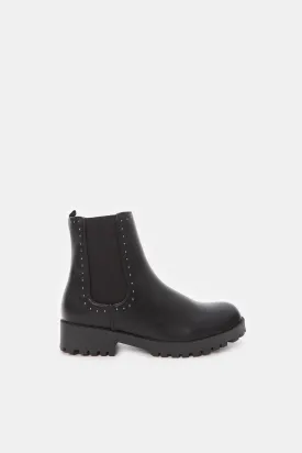 Senior Girls Black Chelsea Boots