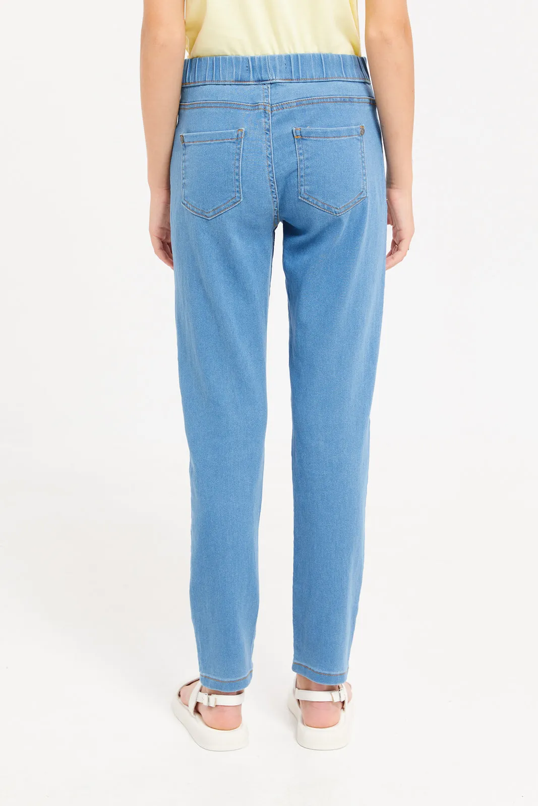 Senior Girls Blue Basic Jeggings