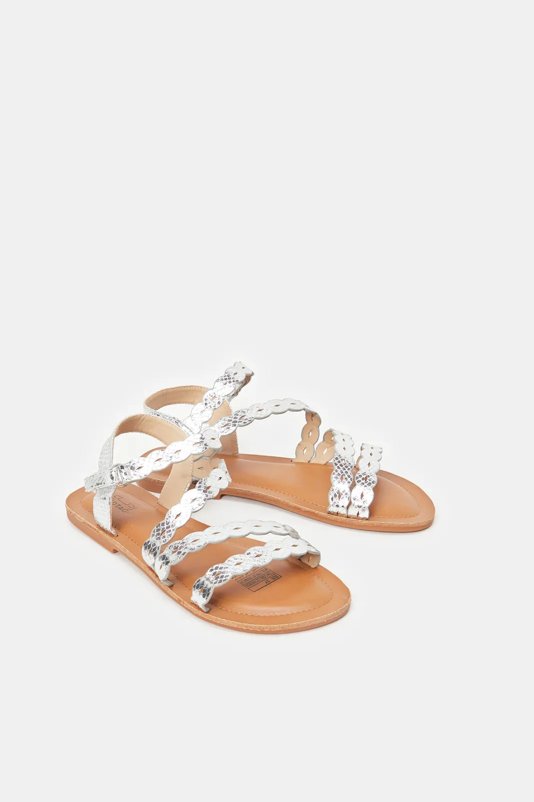 Senior Girls Silver Strappy Sandal