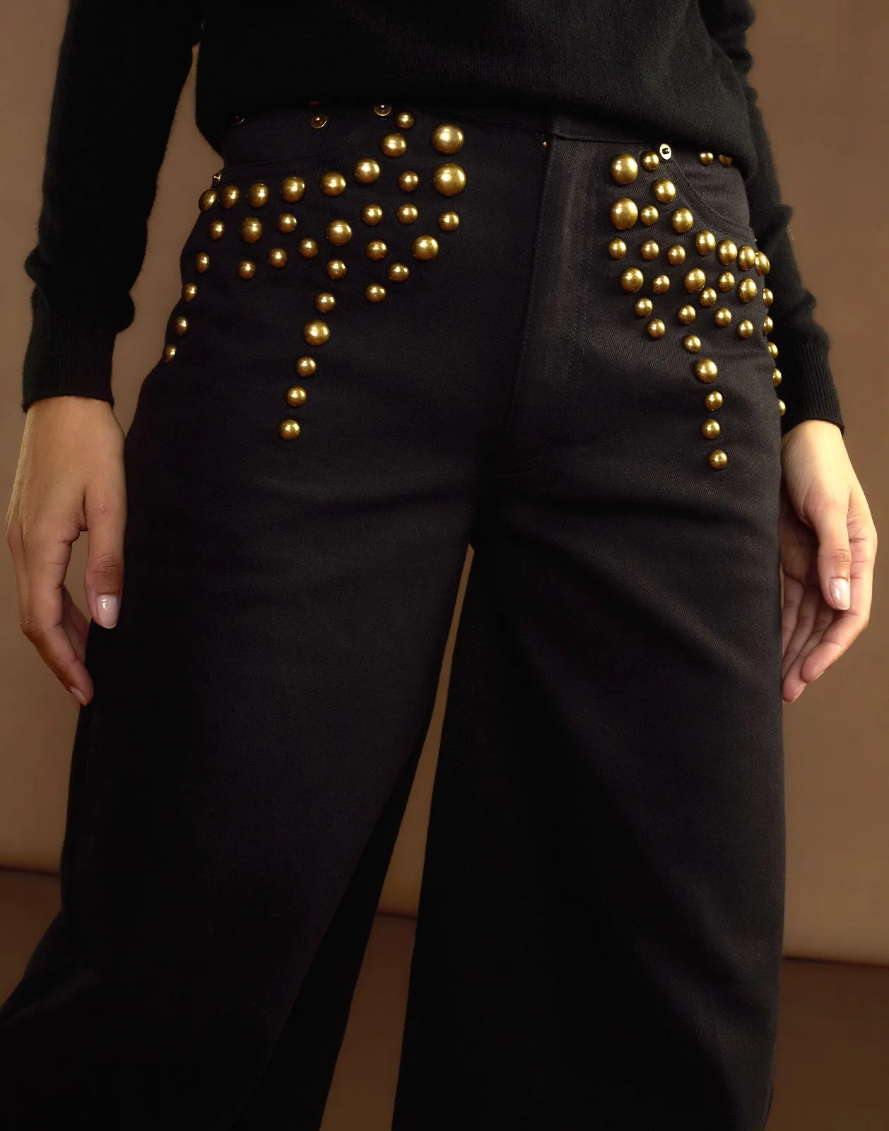 Serena Studded Wide Leg Jeans