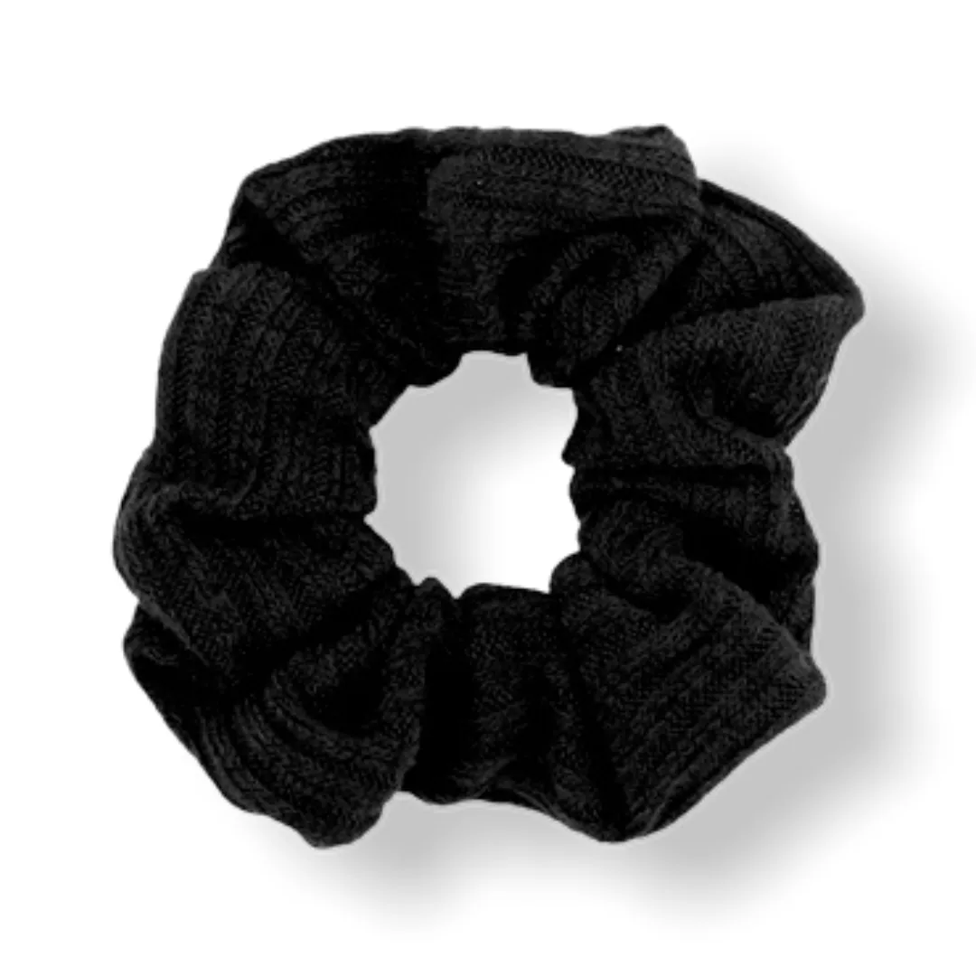 Set 2 scrunchies haarelastieken velvet zwart/groen