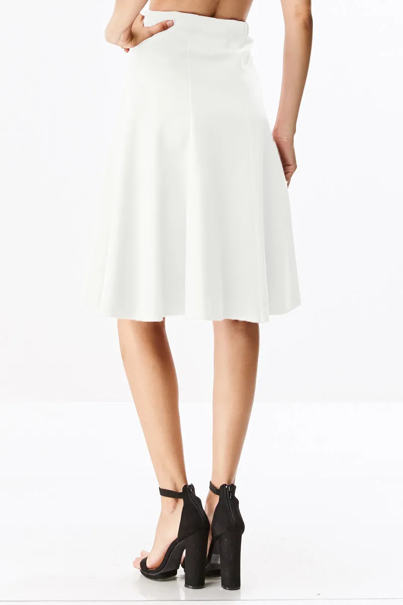 Seven Panel A-Line Below The Knee Midi Skirt