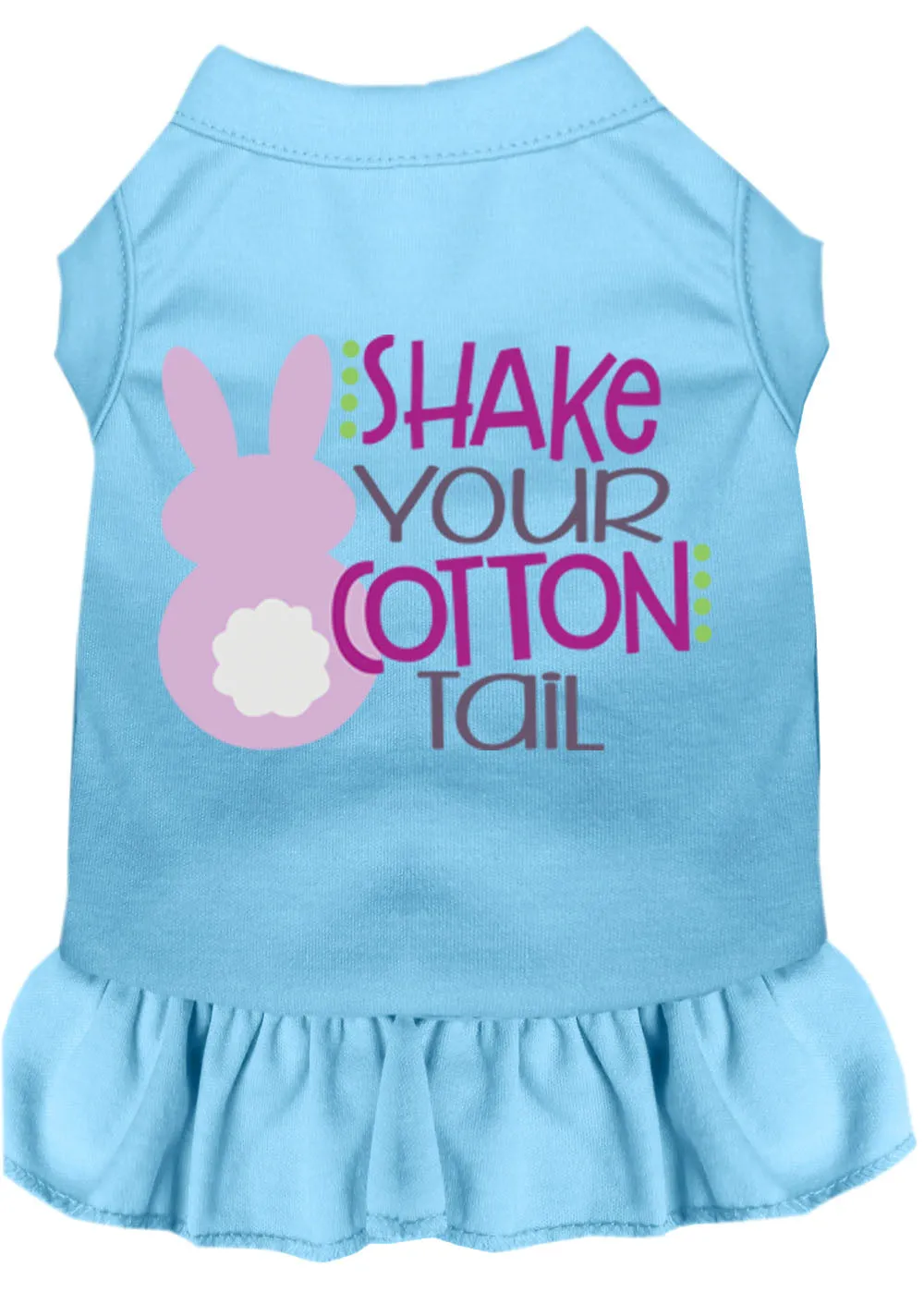 Shake Your Cotton Tail Screen Print Dog Dress Baby Blue Lg (14)