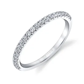 Shared Prong Wedding Band - Harmonie Platinum White