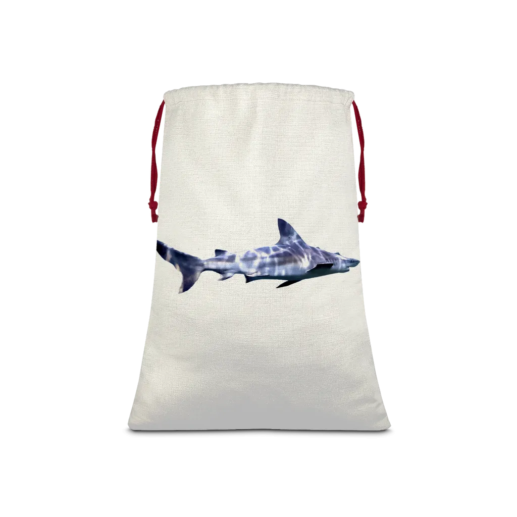 Shark Sublimation Linen Drawstring Sack