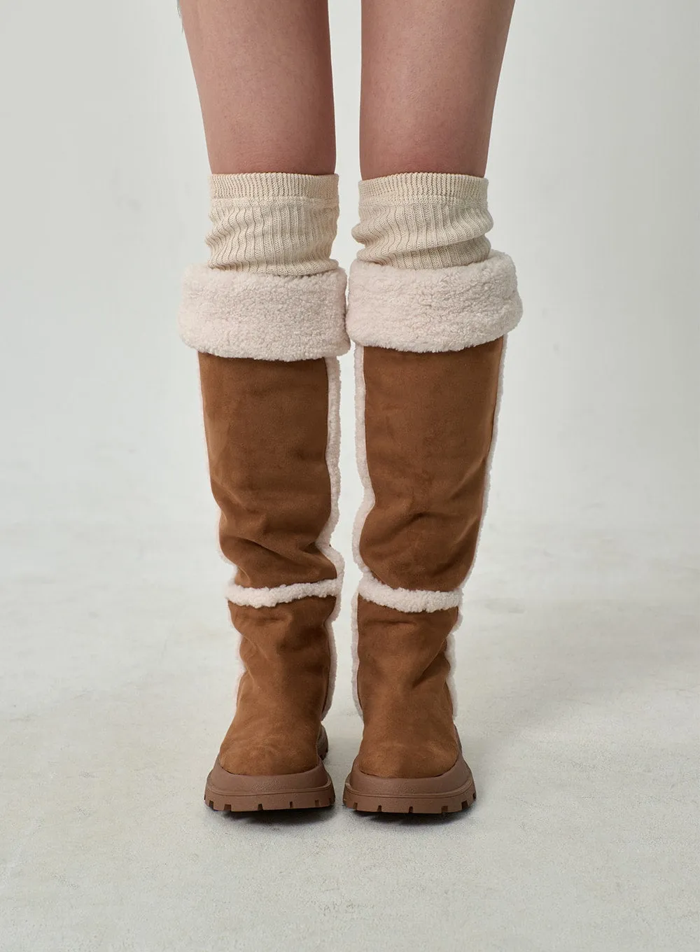 Shearling Knee High Boots CD12