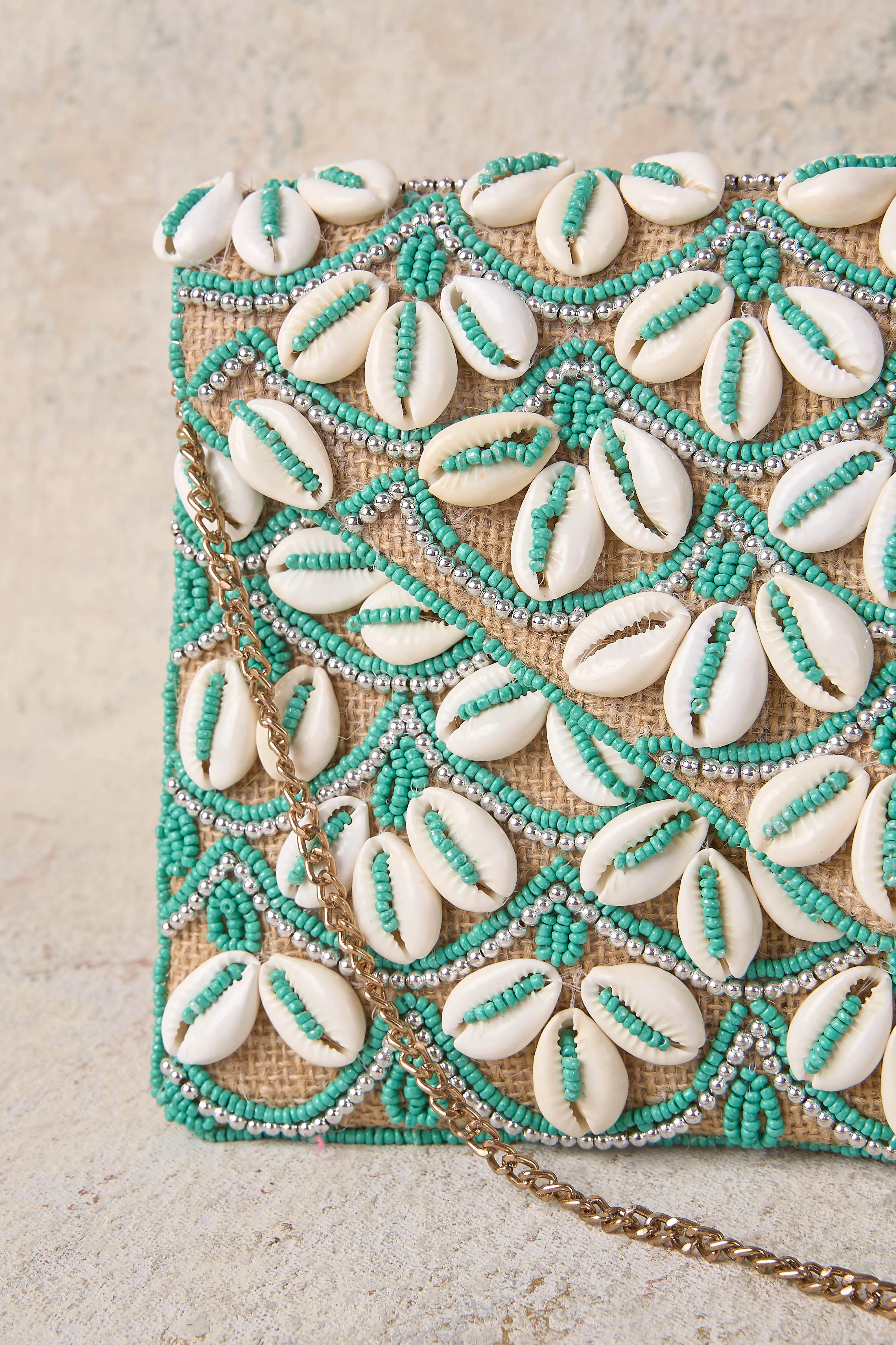 Shell Beaded Clutch