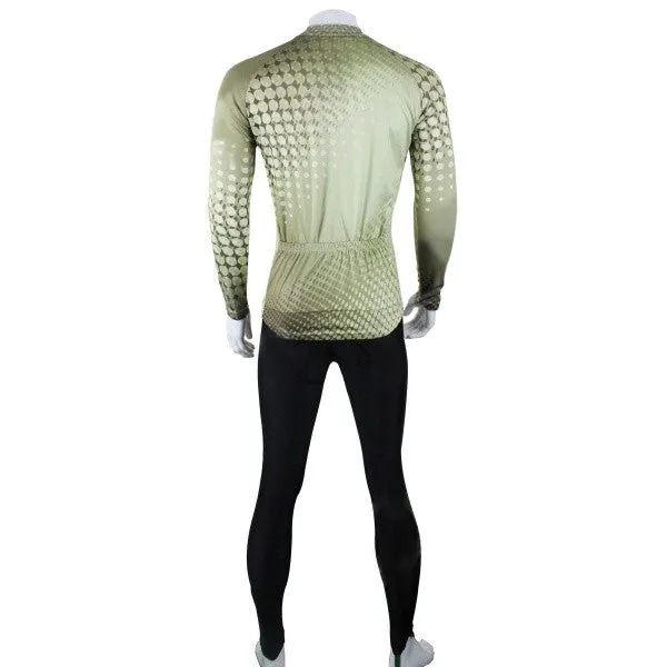 ShengQi Men's Long-sleeve Cycling Jersey   Pants Set - Green   Black (M)