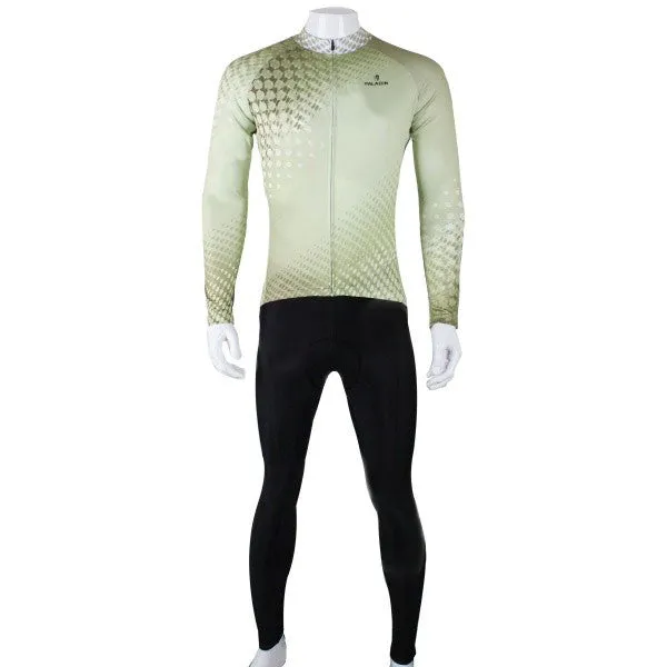 ShengQi Men's Long-sleeve Cycling Jersey   Pants Set - Green   Black (M)