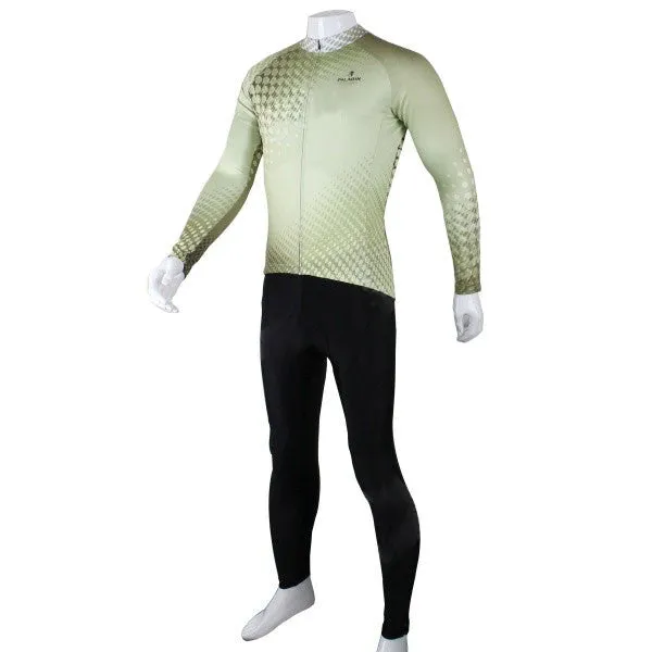 ShengQi Men's Long-sleeve Cycling Jersey   Pants Set - Green   Black (M)