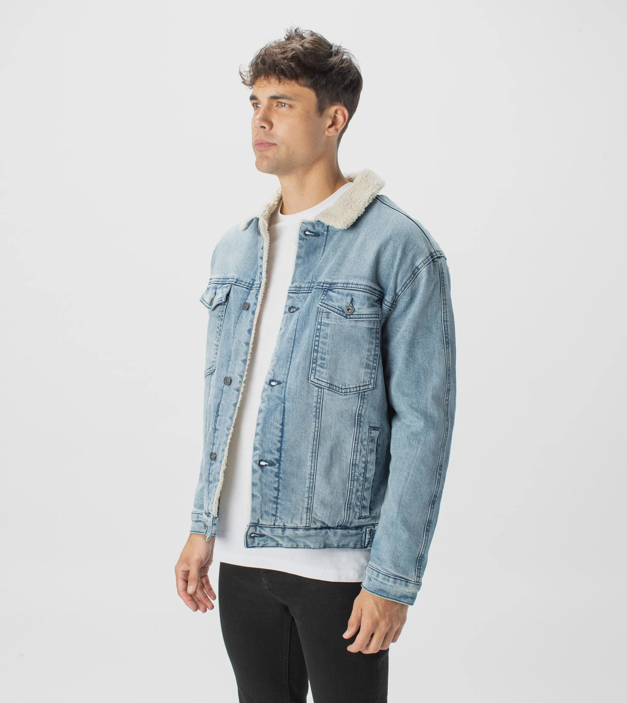 Sherpa Denim Jacket Mineral Blue