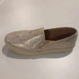 Shimmering Gold Slip On Shoe