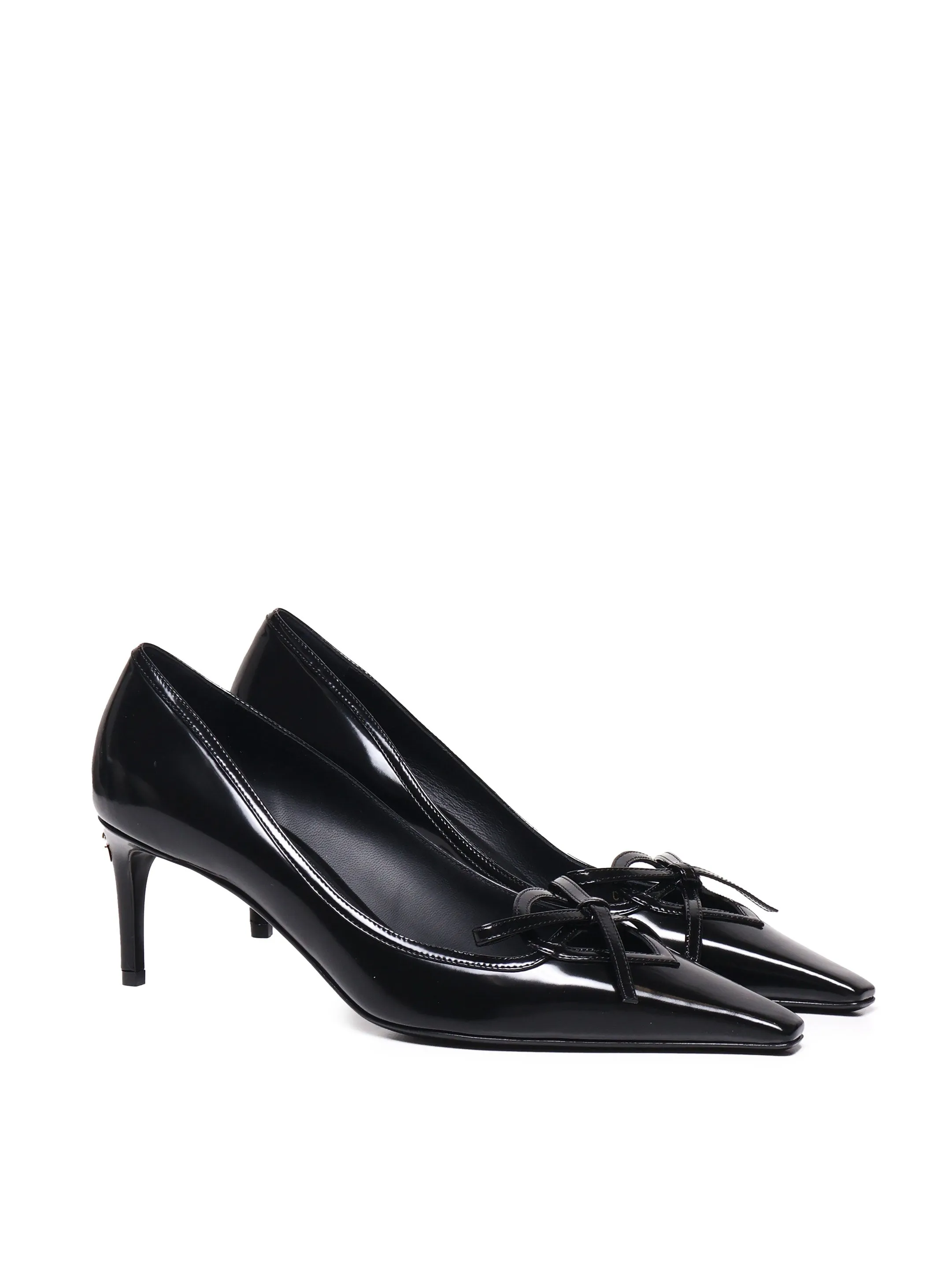 Shiny Black Calfskin Heeled Décolleté